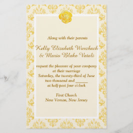 Papelería Invitación de boda floral amarilla