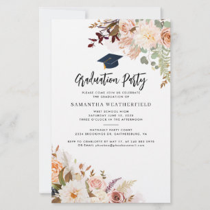 Papelería Invitación de fiesta de graduación floral 2026