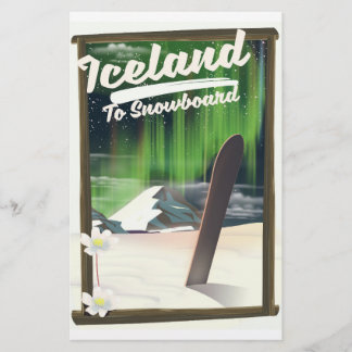 Papelería Islandia para hacer snowboard