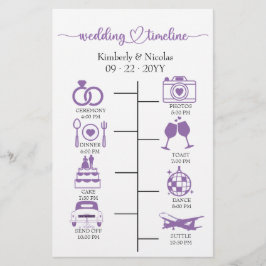 Papelería Itinerario de Boda Icono Chic Letra Boda Estación