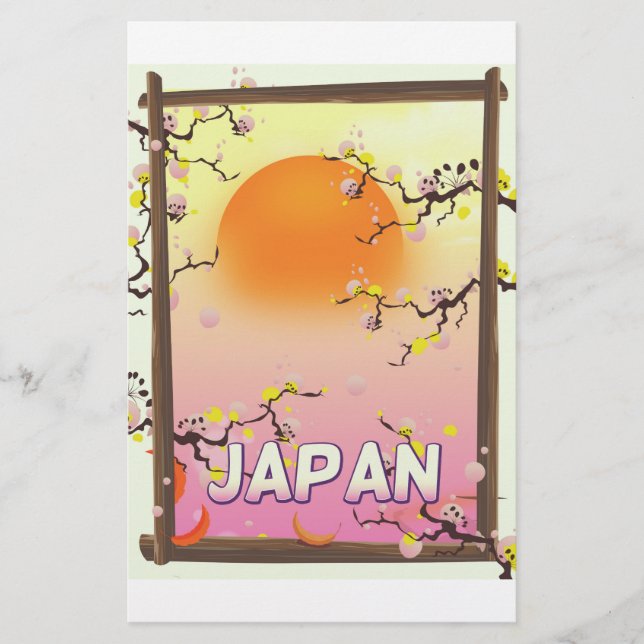 Papelería Jardín de flores de Japón (Anverso)