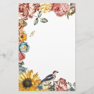 Papelería Jardín de flores vintage