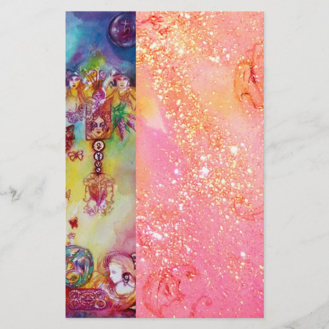 Papelería JARDÍN DE LAS SOMBRAS PERDIDAS, chispas doradas ro (Anverso)