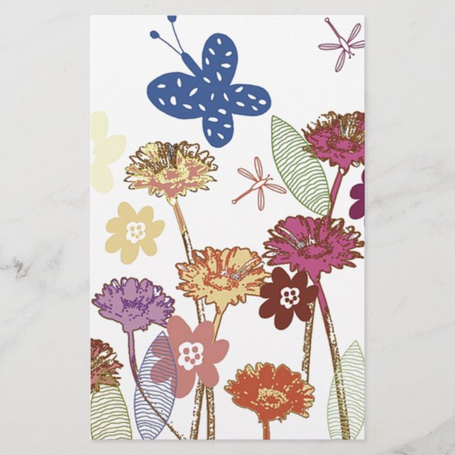 Papelería Jardín floral (Anverso)