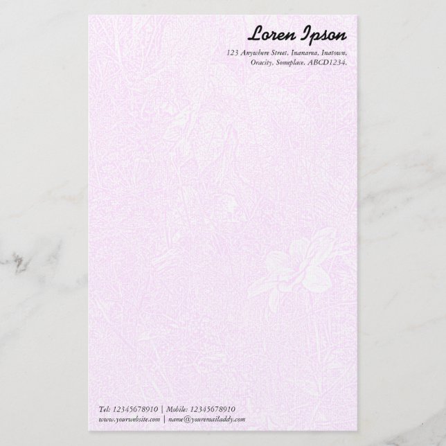 Papelería Jardín - Magenta Sutil (Anverso)
