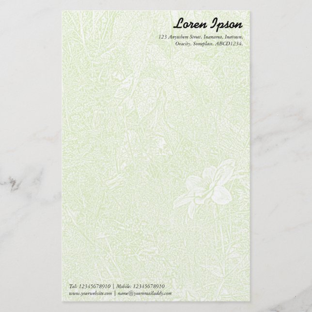 Papelería Jardín - Sutil Verde Marciano (Anverso)