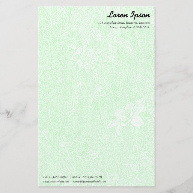 Papelería Jardín - Verde Sutil (Anverso)
