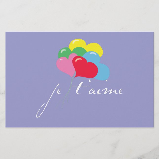 Papelería Je' taime (te amo) (Anverso)