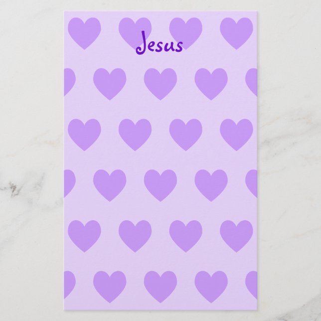Papelería Jesús en morado (Anverso)