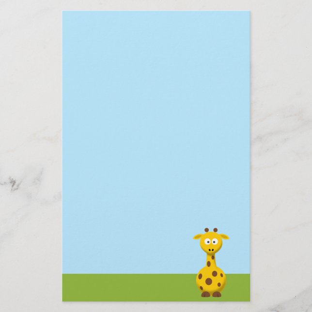 Papelería Jirafa de Dibujos Animados (Anverso)