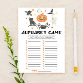 Papelería Juego de Baby Shower Alphabet de Halloween Spookee