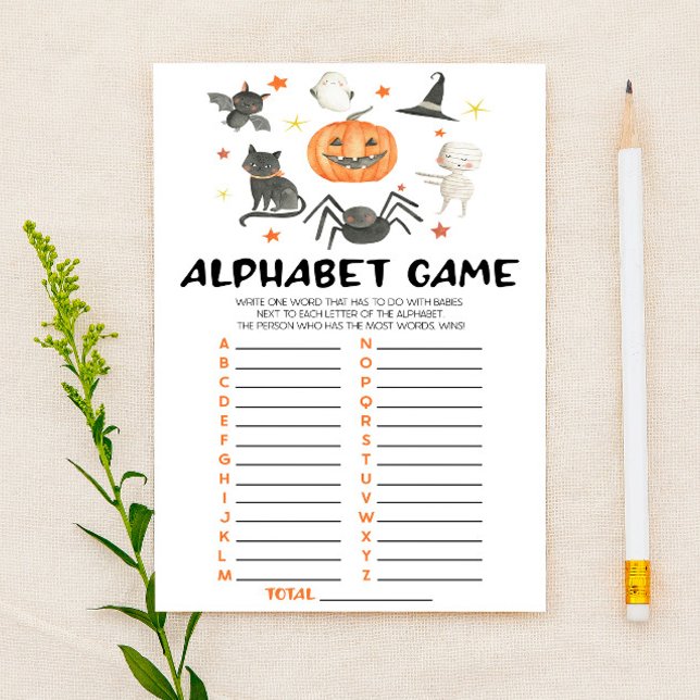 Papelería Juego de Baby Shower Alphabet de Halloween Spookee (Subido por el creador)