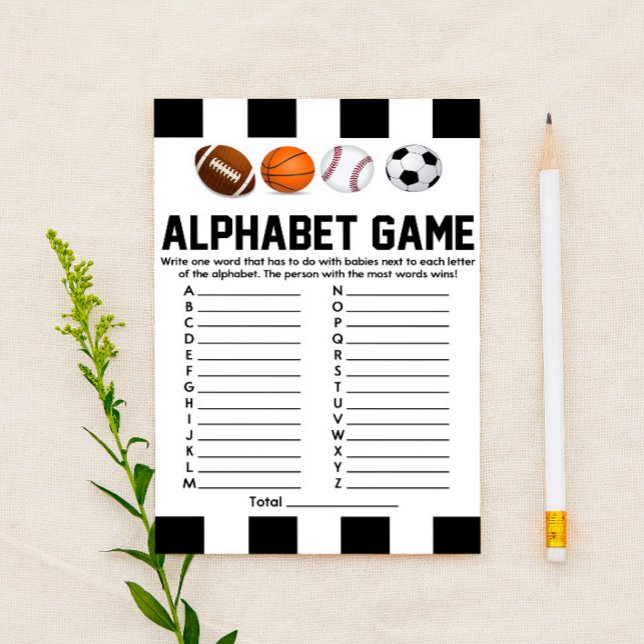Papelería Juego de Baby Shower Alphabet para deportes (Subido por el creador)
