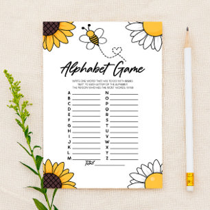 Papelería Juego de Baby Shower Bumble Honey Bee Alphabet