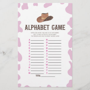 Papelería Juego de Baby Shower Cowgirl Rodeo Western Alphabe