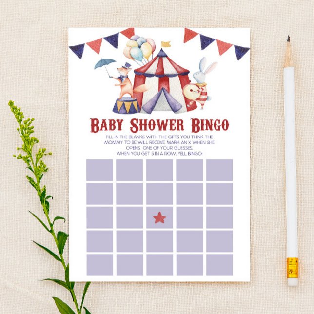 Papelería Juego de Baby Shower de Bingo de Carnaval Circus (Subido por el creador)