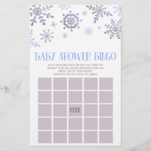 Papelería Juego de Baby Shower de Bingo de Invierno Blue Sno