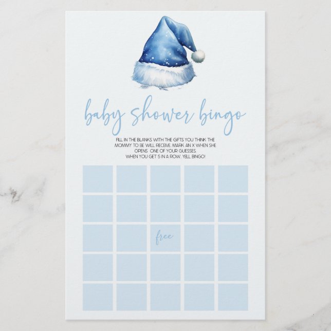 Papelería Juego de Baby Shower de Bingo para Navidades de Bl (Anverso)