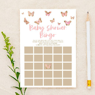 Papelería Juego de Baby Shower de Bingo Temático de Mariposa