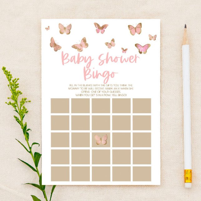 Papelería Juego de Baby Shower de Bingo Temático de Mariposa (Subido por el creador)
