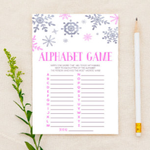 Papelería Juego de Baby Shower de copos de nieve rosado