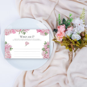 Papelería Juego de baby shower de rosas rosadas - Quién soy
