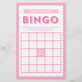 Papelería Juego de bingo Baby Shower de bandas rosadas moder