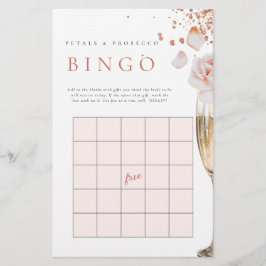 Papelería Juego de Bingo de Petales y Prosecco Bridal Shower