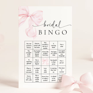 Papelería Juego de Bingo para Despedida de Soltera con Lazo 