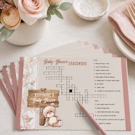 Papelería Juego de Crucigrama para Baby Shower de Osito Boho