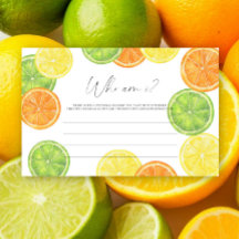 Juego de despedida de soltera Citrus - Quién soy y
