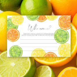 Papelería Juego de despedida de soltera Citrus - Quién soy y