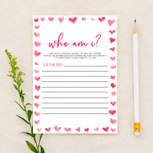 Papelería Juego de Despedida de Soltera ¿Quién Soy? Corazone