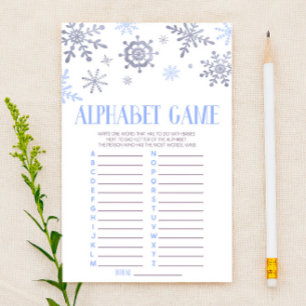 Papelería Juego de ducha de bebé alfabeto de copo de nieve a