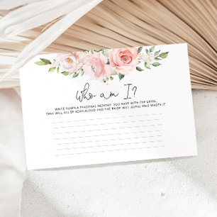 Papelería Juego de ducha de novia Blush floral Quién soy yo