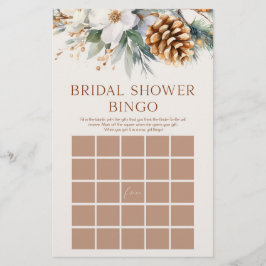 Papelería Juego de ducha de novia de bingo floral de pino