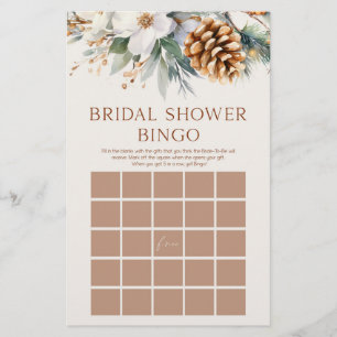 Papelería Juego de ducha de novia de bingo floral de pino