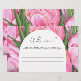 Papelería Juego de ducha de novia de peonías rosadas - Quién