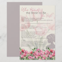 Juego de ducha de novias Tulipanes rosados que mej