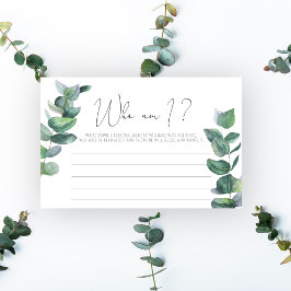 Papelería Juego de la ducha de novia Eucalyptus - Quién soy 
