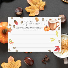 Papelería Juego de quién soy yo de café de calabaza acuarela