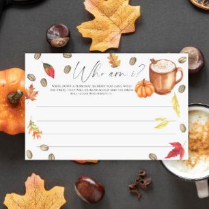 Papelería Juego de quién soy yo de café de calabaza acuarela