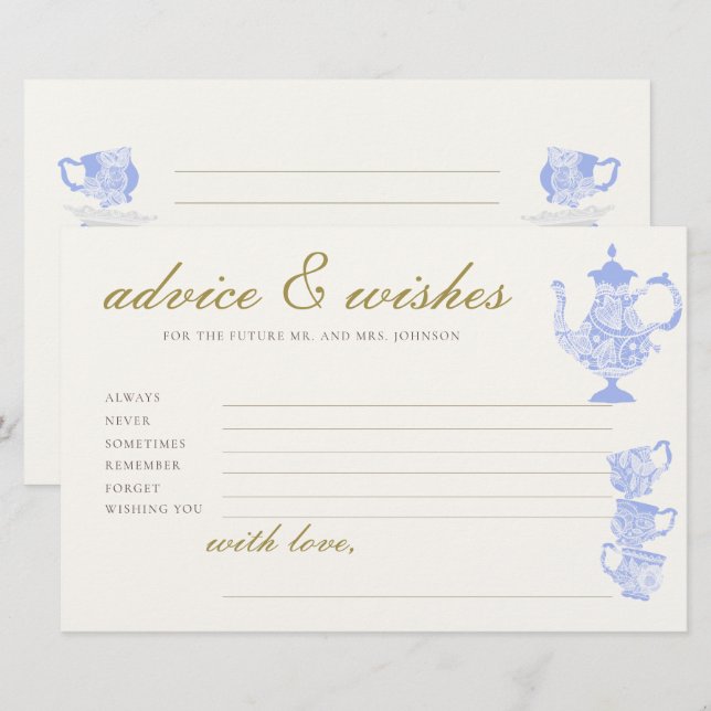 Papelería Juego de té con consejo de ducha para novias China (Anverso / Reverso)
