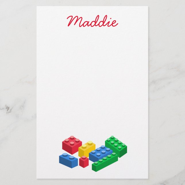 Papelería Juguetes construyendo ladrillos coloridos niños (Anverso)