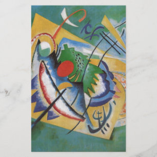 Papelería Kandinsky Rojo Óvalo Obra de Arte Abstracto Verde