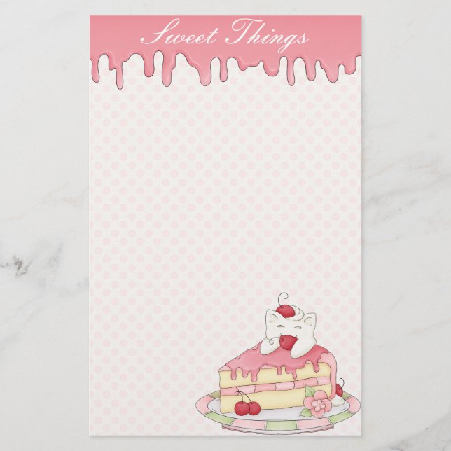 Papelería Kawaii azotó la torta poner crema del gatito y de (Anverso)