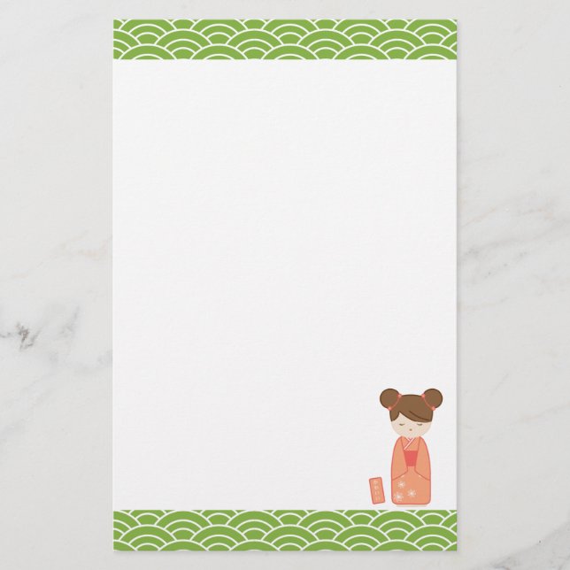 Papelería Kawaii Kokeshi (Anverso)