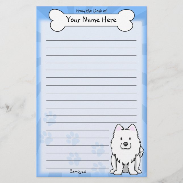 Papelería Kawaii Samoyed (Anverso)