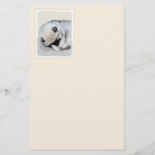 Papelería Keeshond Sleeping Pinting Pintura Original De Perr