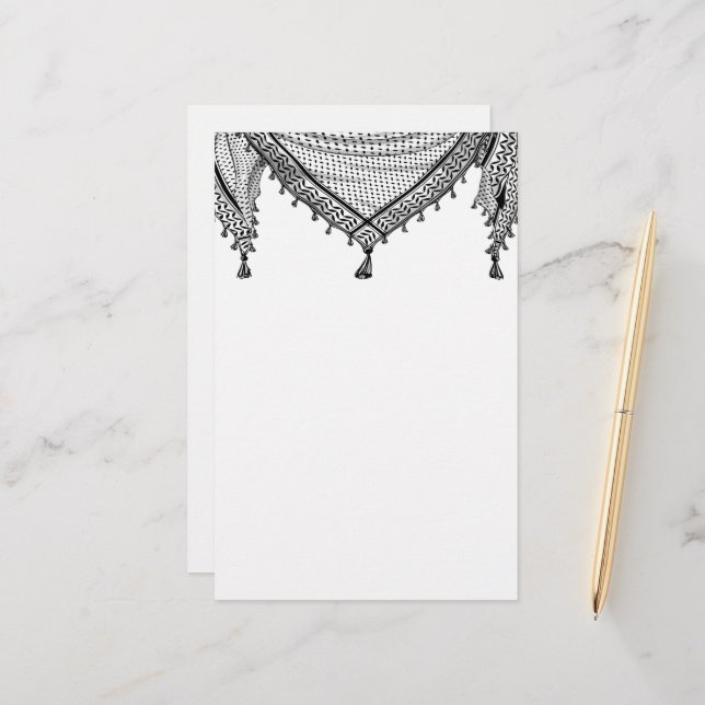 Papelería Keffiyeh palestino Scarf tejido tradicional (Anverso/Reverso In Situ)